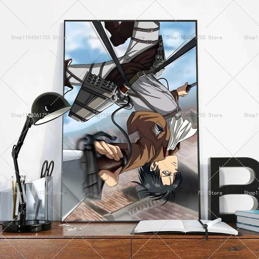 Anime Attack on Titan Levi Ackerman Wall Art Minimalist Print Canvas Painting Posters for Bedroom Modern Home Decor