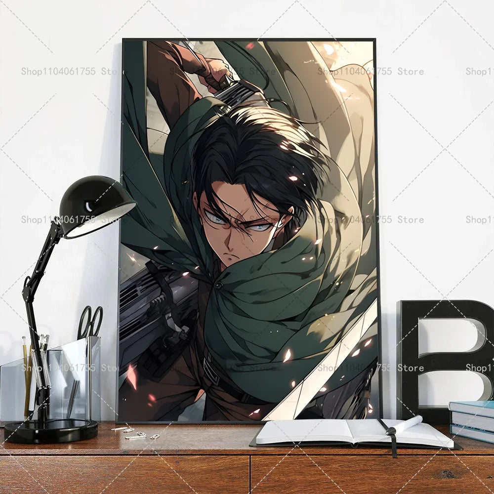 Anime Attack on Titan Levi Ackerman Wall Art Minimalist Print Canvas Painting Posters for Bedroom Modern Home Decor