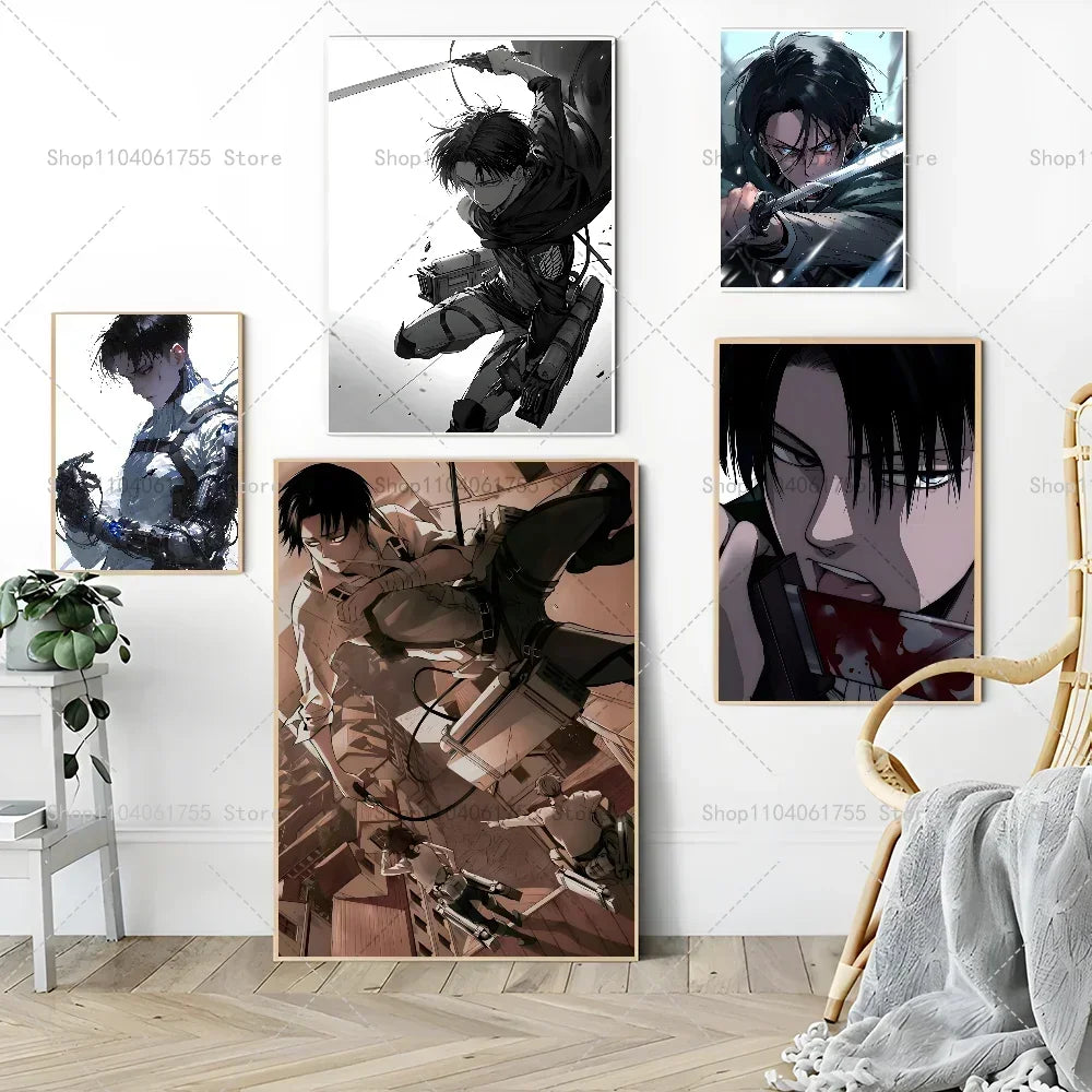 Anime Attack on Titan Levi Ackerman Wall Art Minimalist Print Canvas Painting Posters for Bedroom Modern Home Decor