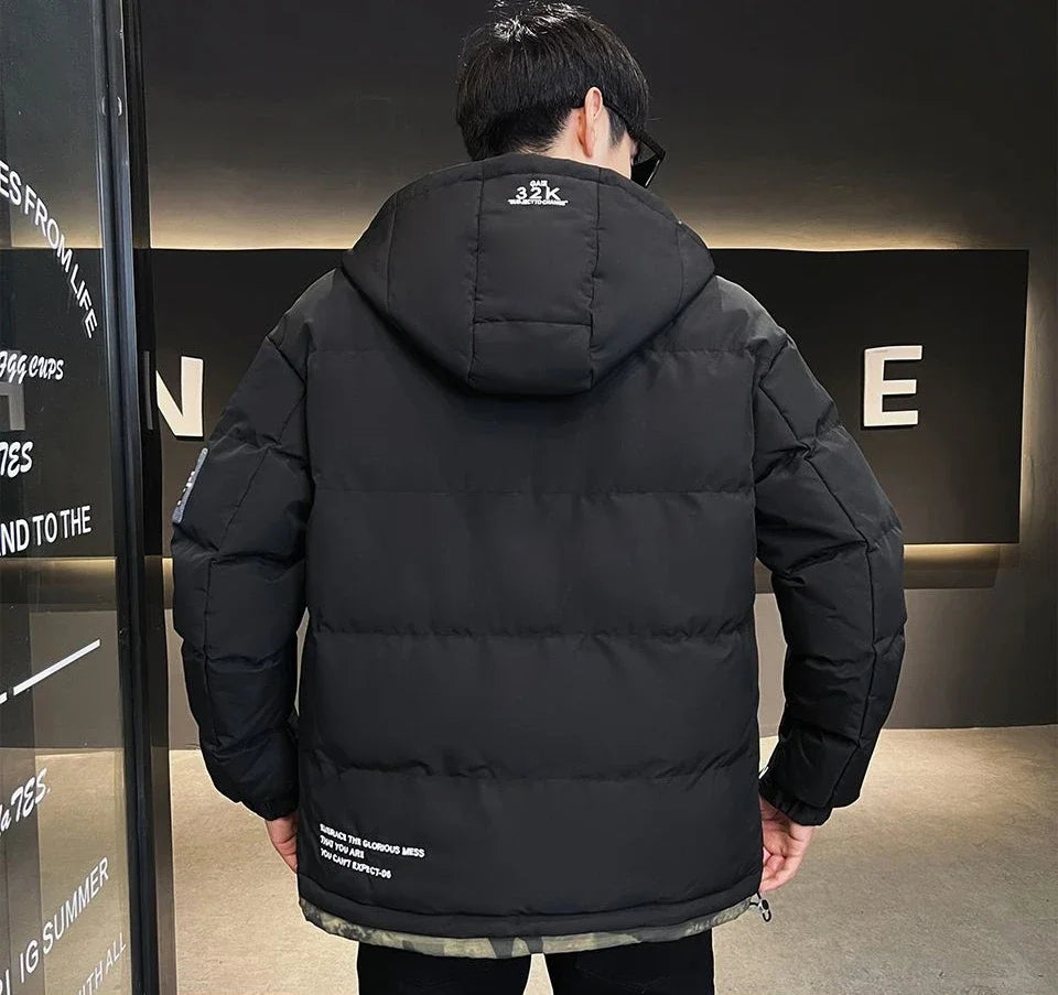 Down Jackets For Men Hooded Parkas Winter Models Man Padded Coat Offers Trend Unique Padding Korean 2025 Quilted Clothes Sale