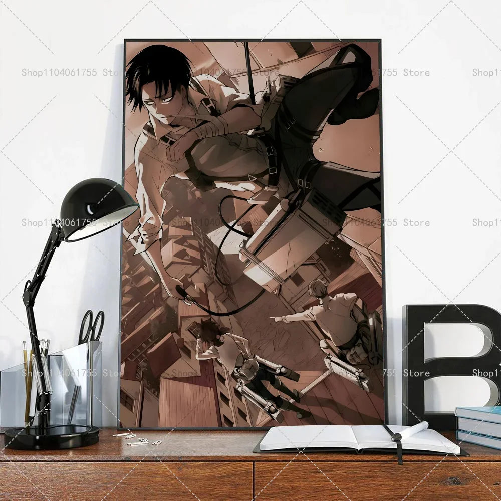 Anime Attack on Titan Levi Ackerman Wall Art Minimalist Print Canvas Painting Posters for Bedroom Modern Home Decor