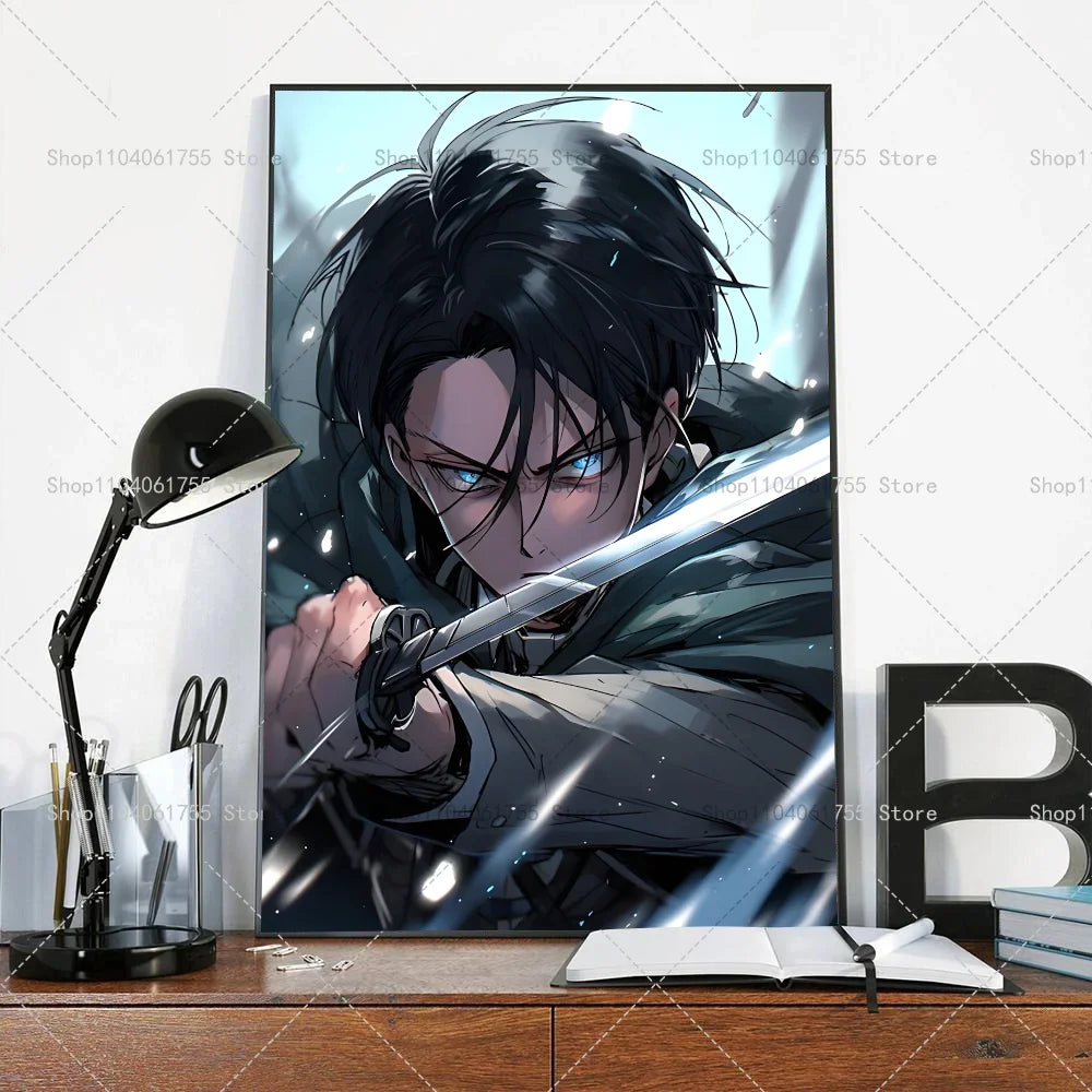 Anime Attack on Titan Levi Ackerman Wall Art Minimalist Print Canvas Painting Posters for Bedroom Modern Home Decor