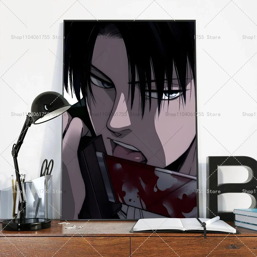 Anime Attack on Titan Levi Ackerman Wall Art Minimalist Print Canvas Painting Posters for Bedroom Modern Home Decor
