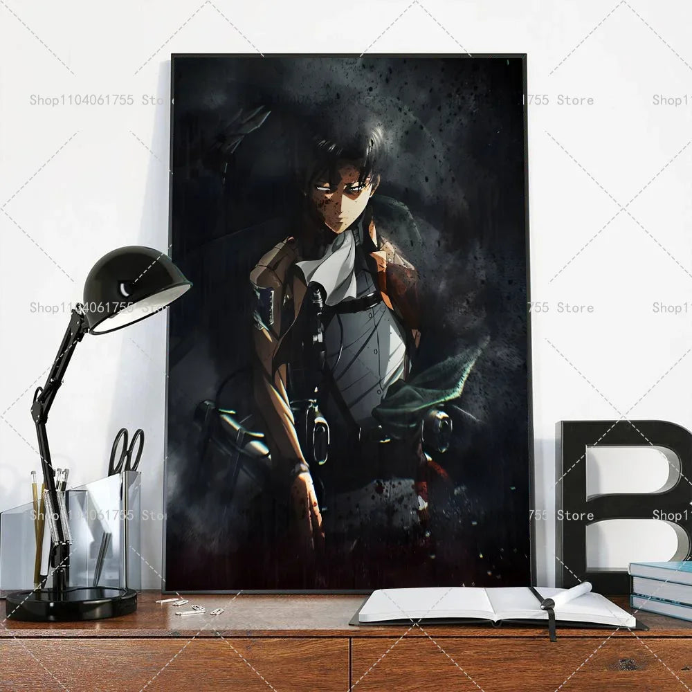 Anime Attack on Titan Levi Ackerman Wall Art Minimalist Print Canvas Painting Posters for Bedroom Modern Home Decor