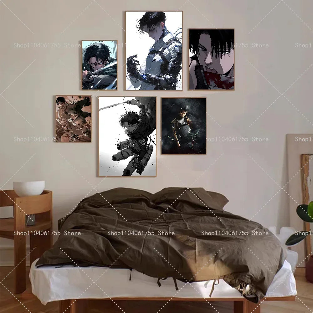 Anime Attack on Titan Levi Ackerman Wall Art Minimalist Print Canvas Painting Posters for Bedroom Modern Home Decor