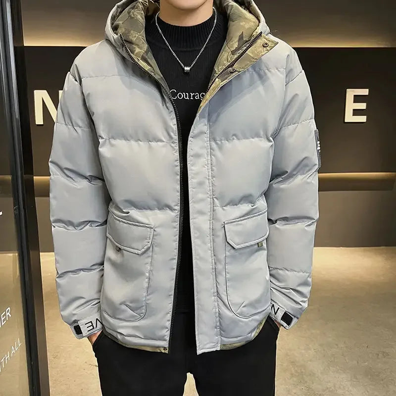 Down Jackets For Men Hooded Parkas Winter Models Man Padded Coat Offers Trend Unique Padding Korean 2025 Quilted Clothes Sale