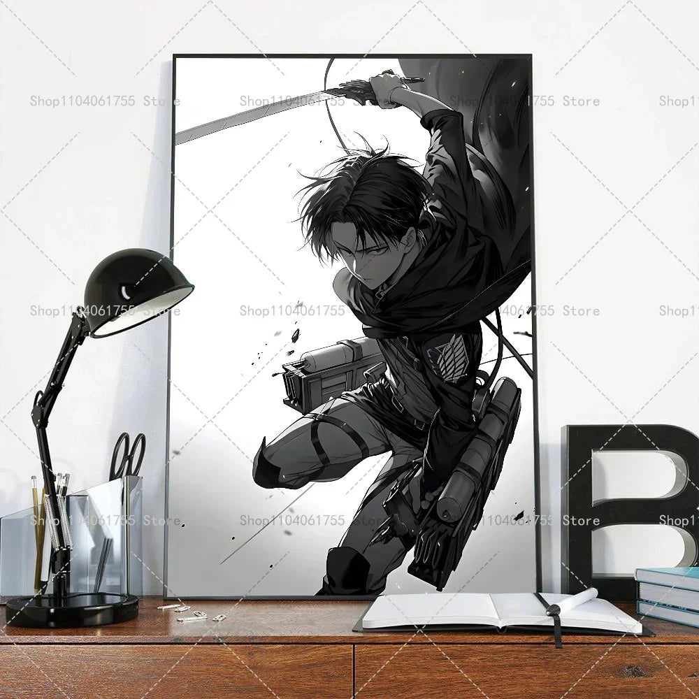 Anime Attack on Titan Levi Ackerman Wall Art Minimalist Print Canvas Painting Posters for Bedroom Modern Home Decor