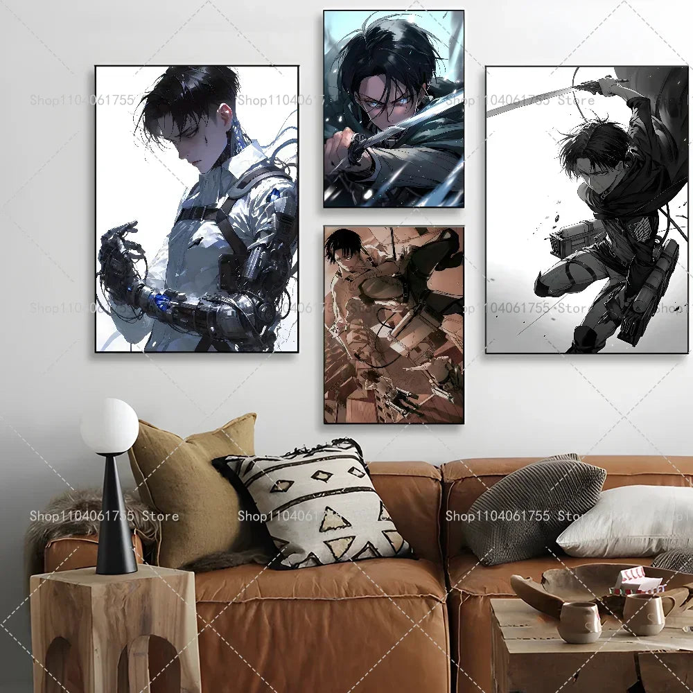 Anime Attack on Titan Levi Ackerman Wall Art Minimalist Print Canvas Painting Posters for Bedroom Modern Home Decor