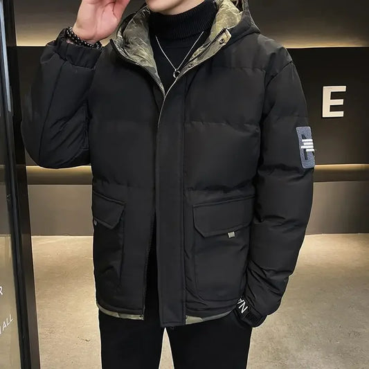 Down Jackets For Men Hooded Parkas Winter Models Man Padded Coat Offers Trend Unique Padding Korean 2025 Quilted Clothes Sale