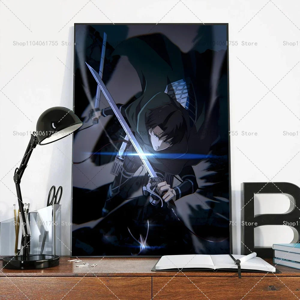 Anime Attack on Titan Levi Ackerman Wall Art Minimalist Print Canvas Painting Posters for Bedroom Modern Home Decor